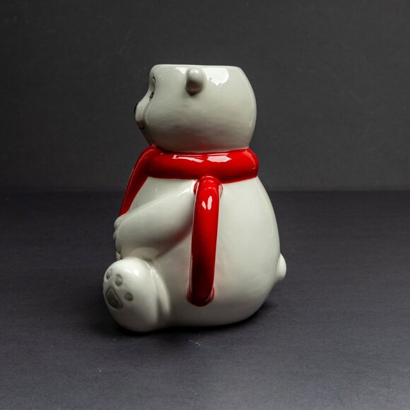Coca-Cola Polar Bear Ceramic Mug – Red Scarf Holiday Collectible - Picture 4 of 4